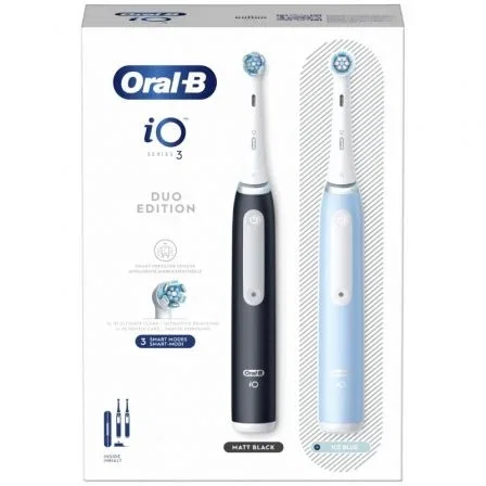 Oral-B iO Series 3N Duo Cepillo Dental Eléctrico, 2 Unidades, Negro/Azul